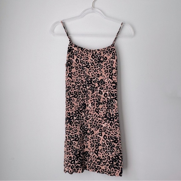 Aritzia Wilfred Isabelle Leopard Print Mini Dress Y2K Sz 2 - Picture 6 of 9